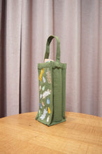 Colorful Leaves on Moss Canvas Water Bottle Bag