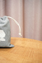 Rose on Gray Canvas Mini Drawstring Pouch