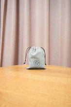 Mia on Gray Canvas Mini Drawstring Pouch