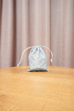 Gemma on Blue Chambray Mini Drawstring Pouch