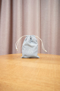 Gemma on Blue Chambray Mini Drawstring Pouch