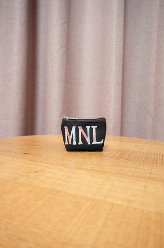 MNL on Black Canvas Coin Purse