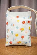 Cotton Candy Flowers on Natural Canvas Mini Sling Bag