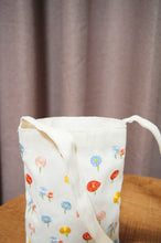 Cotton Candy Flowers on Natural Canvas Mini Sling Bag