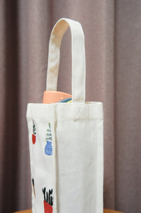 Plants Are Our Friends on Natural Canvas Water Bottle Bag