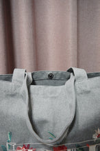 Floral Jeepney on Gray Canvas Shopping Tote