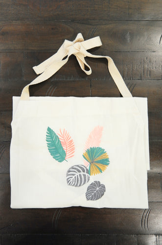 Assorted Leaves on Light Canvas Apron