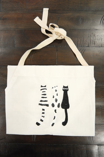 Black and White Cats on Light Canvas Apron