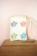 Turtles on Natural Canvas Mini Sling Bag