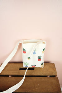 Plants are Our Friends on Natural Canvas Mini Sling Bag