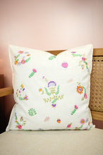 Flowers on Light Canvas Cushion Cover