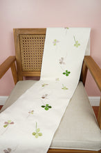 Clover Leaves on Natural Canvas Table Runner 6-8 Seater