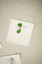 Clover Leaves on Natural Canvas Coaster