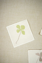 Clover Leaves on Natural Canvas Coaster