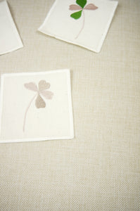 Clover Leaves on Natural Canvas Coaster