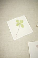 Clover Leaves on Natural Canvas Coaster