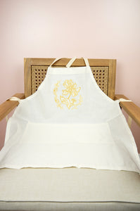 Savannah in Mustard on Light Canvas Apron