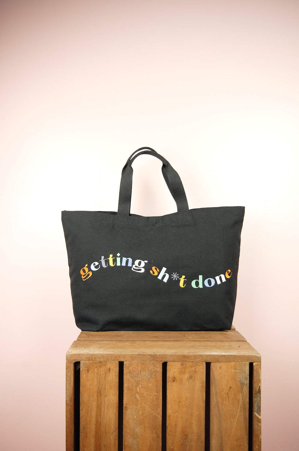 Getting Sh*t Done Black Canvas Carryall Handbag