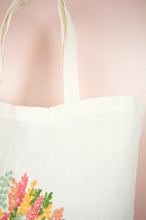 Spring Bouquet on Natural Canvas Shopping Tote
