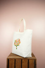 Spring Bouquet on Natural Canvas Shopping Tote