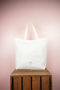 Spring Bouquet on Natural Canvas Shopping Tote