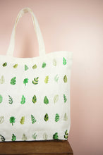 Leaves on Natural Canvas Shopping Tote