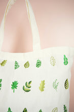 Leaves on Natural Canvas Shopping Tote