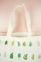 Leaves on Natural Canvas Shopping Tote