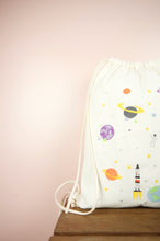 Planets on Natural Canvas Drawstring Backpack