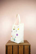 Planets on Natural Canvas Shoulder Tote