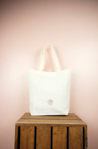Puppies on Natural Canvas Shoulder Tote