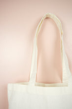 Spring Bouquet on Small Natural Canvas Tote