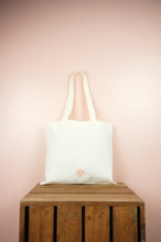 Spring Bouquet on Small Natural Canvas Tote