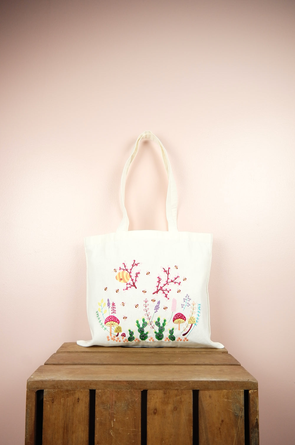 Garden on Small Natural Canvas Tote