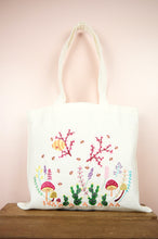 Garden on Small Natural Canvas Tote