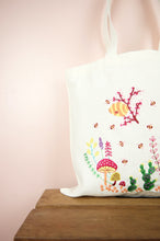 Garden on Small Natural Canvas Tote