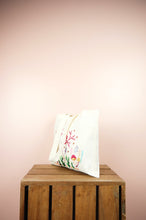Garden on Small Natural Canvas Tote