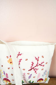 Garden on Natural Canvas Small Sling Bag