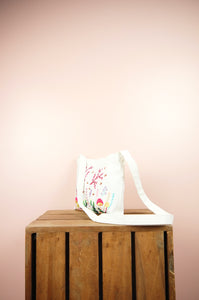 Garden on Natural Canvas Small Sling Bag