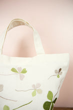 Clover Leaves on Natural Canvas Small Handbag