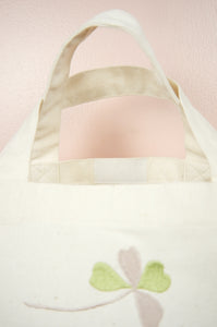 Clover Leaves on Natural Canvas Small Handbag