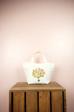 Spring Bouquet on Natural Canvas Small Handbag