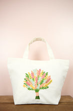 Spring Bouquet on Natural Canvas Small Handbag