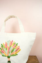 Spring Bouquet on Natural Canvas Small Handbag