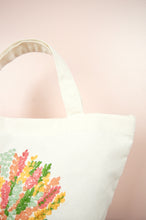 Spring Bouquet on Natural Canvas Small Handbag