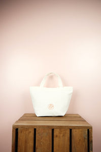Spring Bouquet on Natural Canvas Small Handbag