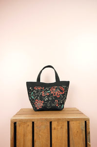 Linda on Black Canvas Small Handbag