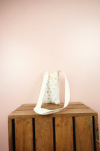 Pastel Hearts on Natural Canvas Mini Sling Bag