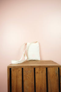 Pastel Hearts on Natural Canvas Mini Sling Bag