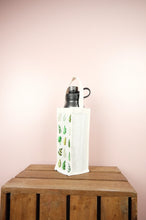 Leaves on Natural Canvas Water Bottle Bag